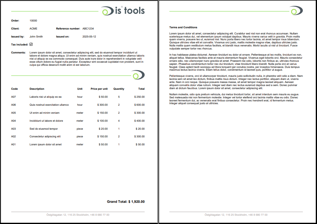 PDF ISTools report generated